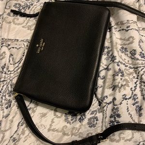 Black Kate Spade Tripple Gusset Crossbody Bag